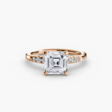 Solitaire with Pavé Shoulder Accents