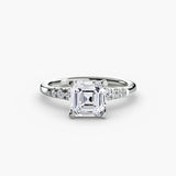 Solitaire with Pavé Shoulder Accents