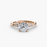 Solitaire with Pavé Shoulder Accents
