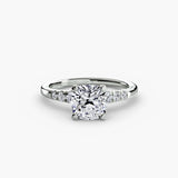 Solitaire with Pavé Shoulder Accents