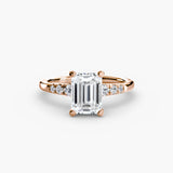 Solitaire with Pavé Shoulder Accents