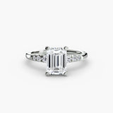 Solitaire with Pavé Shoulder Accents