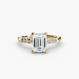 Solitaire with Pavé Shoulder Accents
