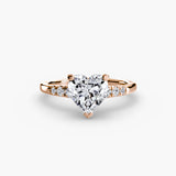 Solitaire with Pavé Shoulder Accents
