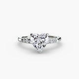 Solitaire with Pavé Shoulder Accents