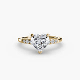 Solitaire with Pavé Shoulder Accents