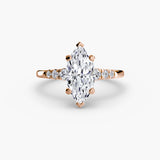Solitaire with Pavé Shoulder Accents