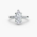 Solitaire with Pavé Shoulder Accents