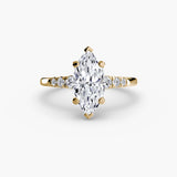 Solitaire with Pavé Shoulder Accents