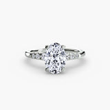 Solitaire with Pavé Shoulder Accents
