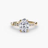 Solitaire with Pavé Shoulder Accents