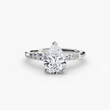 Solitaire with Pavé Shoulder Accents