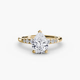 Solitaire with Pavé Shoulder Accents