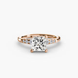 Solitaire with Pavé Shoulder Accents