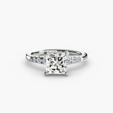 Solitaire with Pavé Shoulder Accents