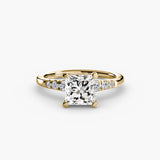 Solitaire with Pavé Shoulder Accents
