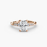 Solitaire with Pavé Shoulder Accents