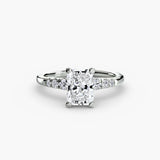 Solitaire with Pavé Shoulder Accents