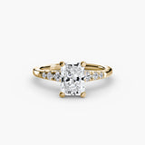 Solitaire with Pavé Shoulder Accents