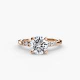 Solitaire with Pavé Shoulder Accents