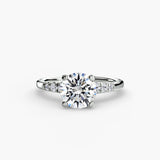Solitaire with Pavé Shoulder Accents