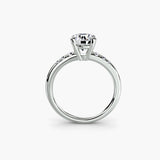 Solitaire with Pavé Shoulder Accents