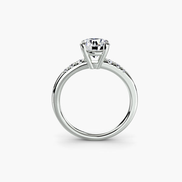Solitaire with Pavé Shoulder Accents