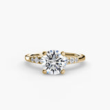 Solitaire with Pavé Shoulder Accents