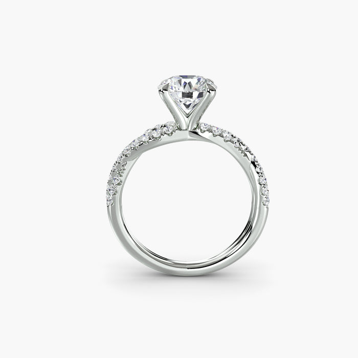 The Twisted Pavé Solitaire — diamond engagement ring