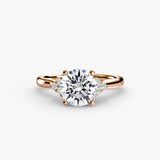 Round Solitaire with Cluster Shoulders