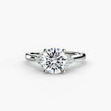 Round Solitaire with Cluster Shoulders