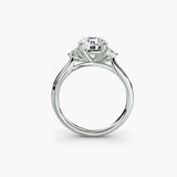 Round Solitaire with Cluster Shoulders