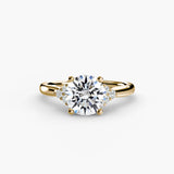 Round Solitaire with Cluster Shoulders