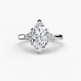 Split-Shank Solitaire with Cluster Shoulders