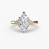 Split-Shank Solitaire with Cluster Shoulders