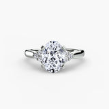 Split-Shank Solitaire with Cluster Shoulders