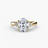 Split-Shank Solitaire with Cluster Shoulders
