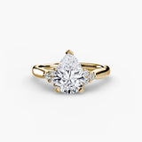 Split-Shank Solitaire with Cluster Shoulders