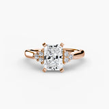 Split-Shank Solitaire with Cluster Shoulders