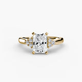 Split-Shank Solitaire with Cluster Shoulders