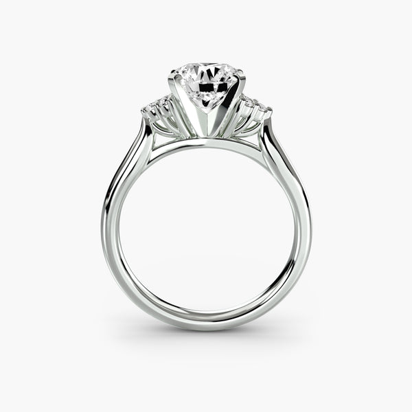 Split-Shank Solitaire with Cluster Shoulders