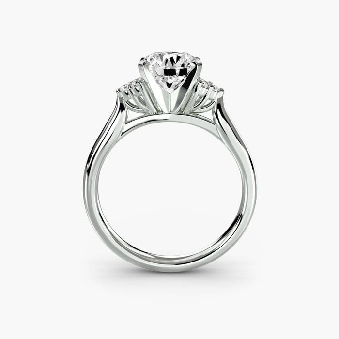 Split-Shank Solitaire with Cluster Shoulders — diamond engagement ring
