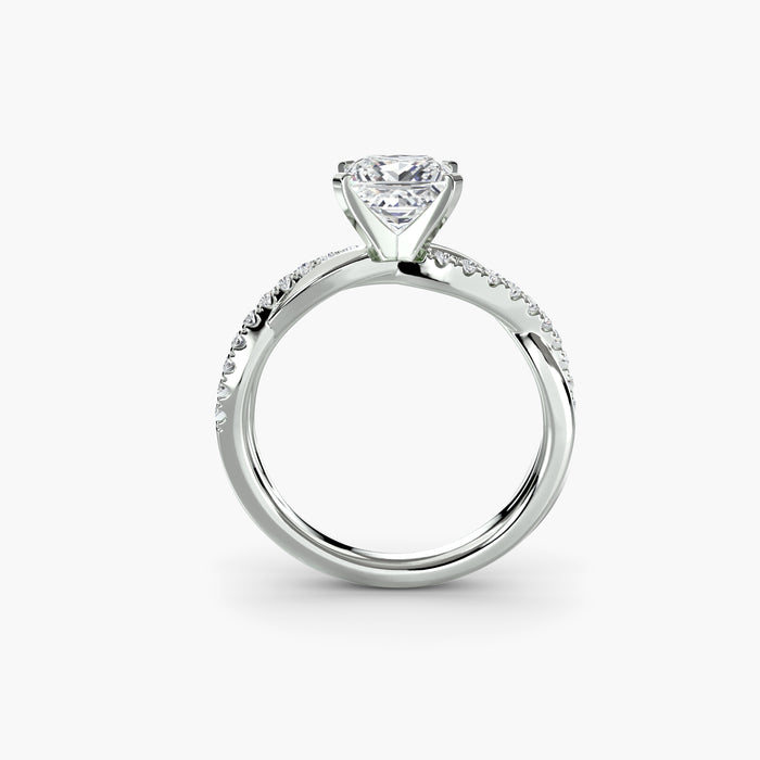 The Emerald Twist Pavé Ring — diamond engagement ring