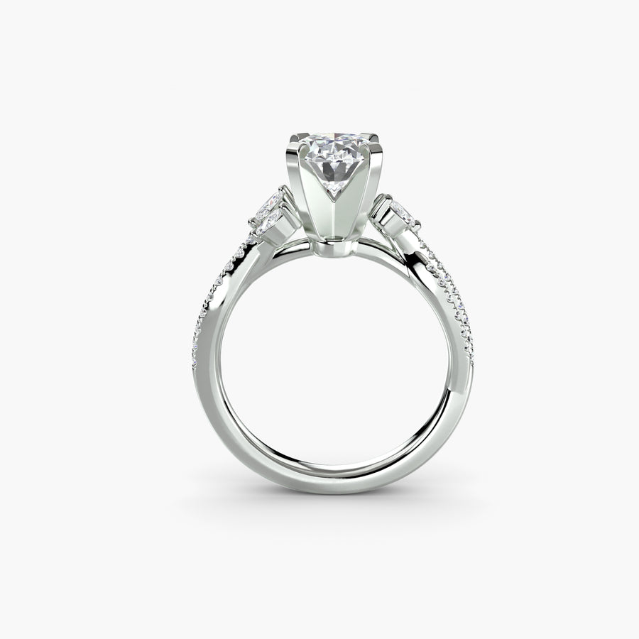 The Twist Pavé Ring — diamond engagement ring, GIA- or IGI-certified