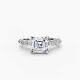 Solitaire with Shared-Prong Eternity Pavé