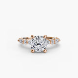 Solitaire with Shared-Prong Eternity Pavé