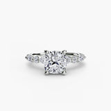 Solitaire with Shared-Prong Eternity Pavé