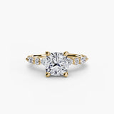 Solitaire with Shared-Prong Eternity Pavé