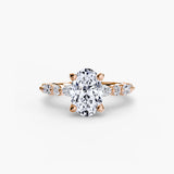 Solitaire with Shared-Prong Eternity Pavé