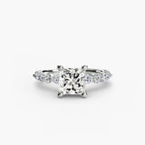 Solitaire with Shared-Prong Eternity Pavé
